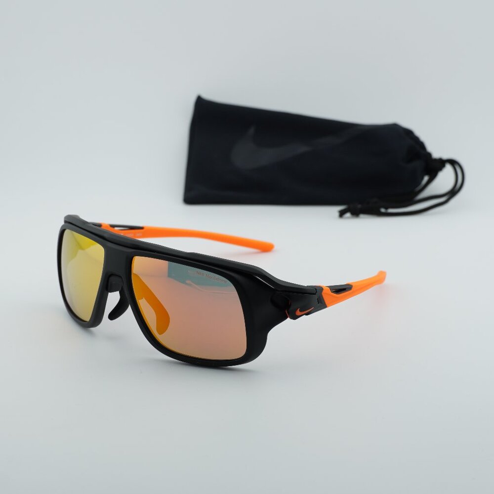 Exclusive Sale! NIKE FLYFREE SOAR 24 008 Square Sunglasses - Black/Orange